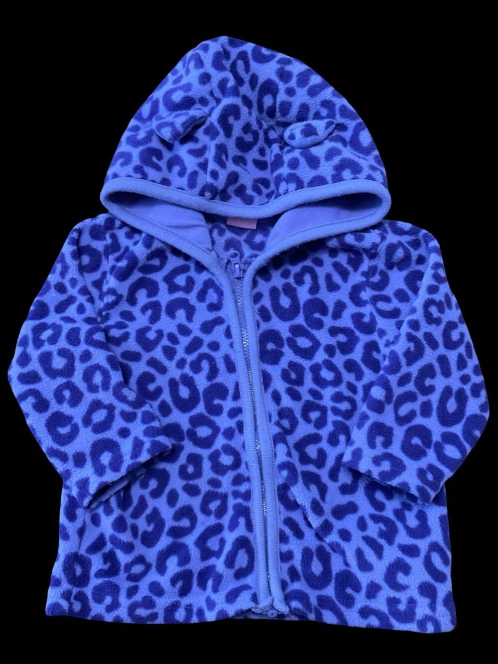🌻10/$25 - Purple Leopard Print Hoodie w/ Ear Detail